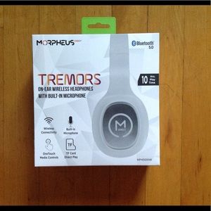 Morpheus 360 HP4500W Wireless Stereo Headphones w/ Mic White & Silver New